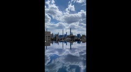 Mesmerizing Manhattan skyline reflection in timelapse clip