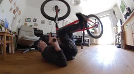 MTB Action Bike riding in Home Office during Corona Quarantine (funny) Part 1