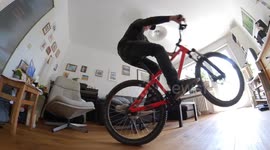MTB Action Bike riding in Home Office during Corona Quarantine (funny) Part 2