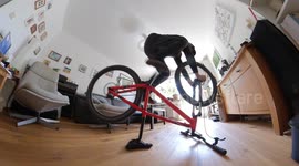 MTB Action Bike riding in Home Office during Corona Quarantine (funny) Part 4