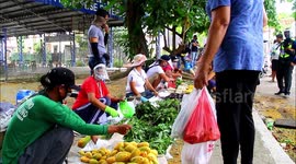 Government organized mobile market visit residential communities during the lock down due to Covid 19 virus outbreak.