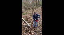 5yr old Homeschool chain saw lesson