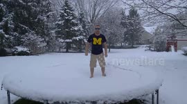 Snowy trampoline