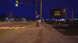 COVID 19 Warning signs in Markham near Toronto telling people to stay home and stay safe during coronavirus pandemic