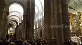frankincense fluctuating in the Cathedral of Santiago de Compostela
