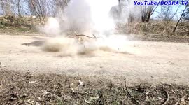 Replica V12 engine no match for fire cracker in explosive experiment