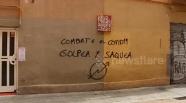 COVID-19 graffiti in Barcelona