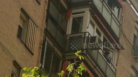 Madrid residents applaud frontline coronavirus workers while still on lockdown