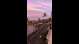 Sunset in Honolulu, ala wai canal, waikiki