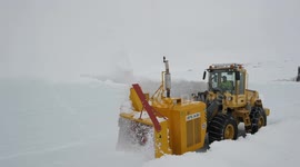 Watch as industrial snow remover clears 6 meters of snow off Swedish roads - Part 1
