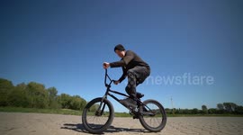 Cool BMX Bike Trick in Super Slowmo 120fps