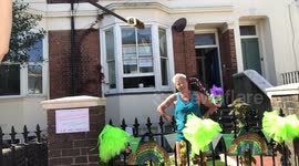 Inspirational breast cancer survivor runs marathon in her own front yard