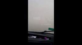 Lack of visibility on the road due to a sandstorm