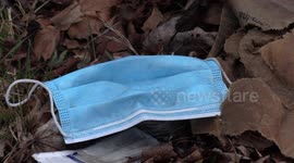 Masks and gloves among litter piling up on street in Canada during COVID-19 pandemic