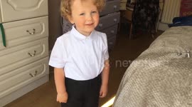 Sons first day at school.. at home