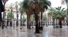 Barcelona's Placa Reial, deserted during lockdown