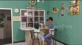 Children's daily activities during the corona pandemic in Indonesia : A father educates his children how to make coffee a cafe style at home