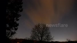Timelapse of Lyrid meteor shower, Aurora Borealis & a satellite passing over Derbyshire, UK