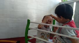 LAUGHING WHEN HIS BROTHER FELT DOWN