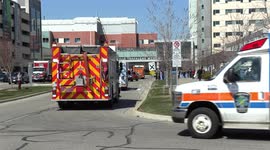 Emergency service convoy parades through Toronto to honour health care workers during COVID-19 pandemic