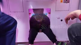 Chinese firefighters free two-year-old boy trapped in claw machine
