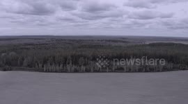 File footage: Disheartening drone clip shows smoke from fire inside Chernobyl exclusion zone in Ukraine