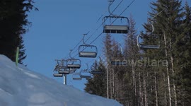 Empty ski lift during Covid lockdown