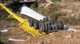 Truck Accident near Haleangadi, Mangalore