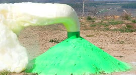 Ukrainian scientist creates epic colourful foam volcano