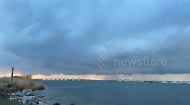 Timelapse shows storm front rolling in from the Atlantic Ocean to New York