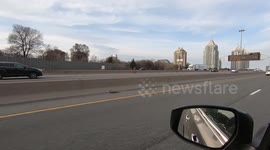 Rush hour on highway 401 in Toronto during COVID 19 stay home rules, the 401 is North America's busiest highway but not these days