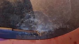 Man in China headbutts car rear windscreen after having argument with wife