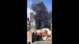 Toronto fire April 23, 2020. Adelaide St East and Frederick St