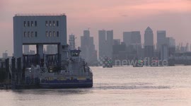 London's Woolwich Ferry blasts horns for one minute during Clap For NHS