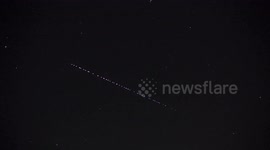 Spectacular Starlink satellite train captured over Switzerland
