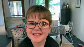 Aussie dad makes creative eye patches for son with visual impairment