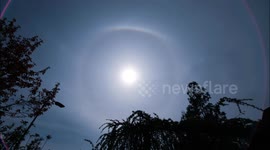 Timelapse of complex sun halo display over Northern Ireland