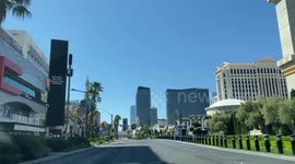 Las Vegas Strip empty due to coronavirus shutdown