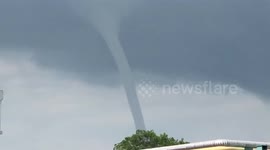 Large waterspout forms off the coast of Thailand as tropical storms sweep country