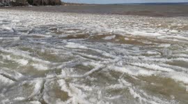 Cool and relaxing sounds of the waves and ice on Lake Superior in Ashland WI