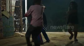 Firecracker war children in Palembang, Indonesia in the month of Ramadan