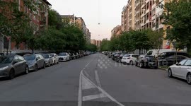 Deserted streets of Milan during coronavirus lockdown