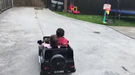 Very cute 3 year old Cooper Lewis & 2 year old Maizie Lewis go on their daily lockdown cruise’