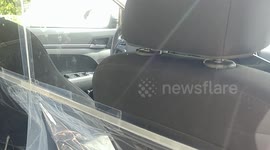 Lyft driver shows protective measures taken just to carry on working during the coronavirus outbreak