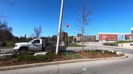 Deserted campus of the university of Waterloo in Canada as the COVID 19 pandemic keeps all schools closed