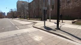 Deserted campus of the university of Toronto  in Canada as the COVID 19 pandemic keeps all schools closed