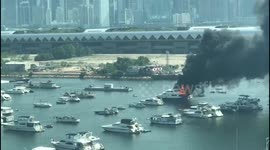Firefighters battle blaze as three luxury yachts catch fire in Hong Kong’s Victoria Harbour