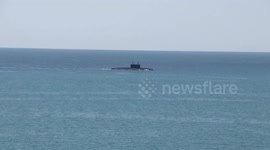 Russian submarine were noticed from a balcony