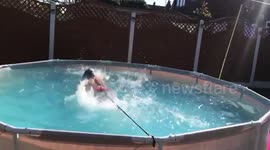 Keen 11-year-old swimmer reinvents her paddling pool so she can train during lockdown