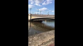 Man warned by police after swimming in the River Thames
